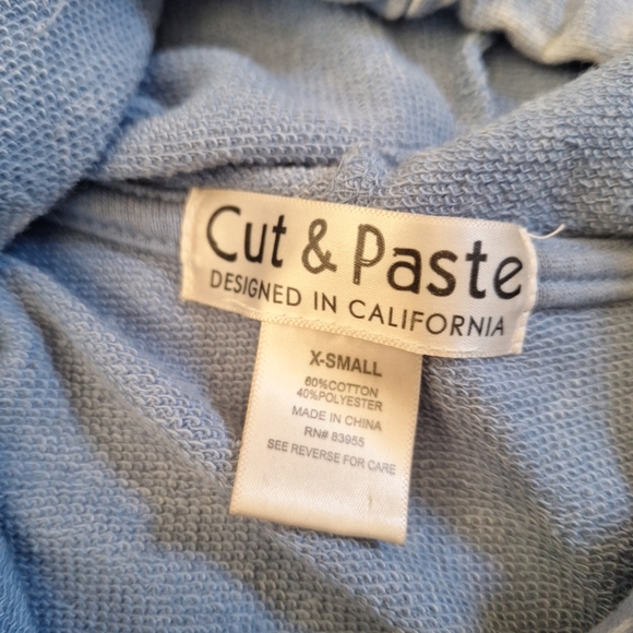 Cut & Paste Cropped Blue Hoodie size XS - Picture 5 of 10